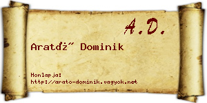Arató Dominik névjegykártya