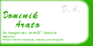 dominik arato business card